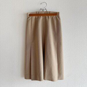 Vintage Tan Pleated Skirt Vintage Brown‎ Wool Skirt